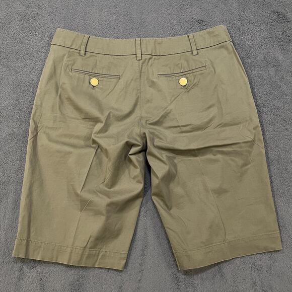 Tory Burch Brown Tan Bermuda Chino Casual Slash Pocket Shorts Women's Size 8 - Picture 2 of 9